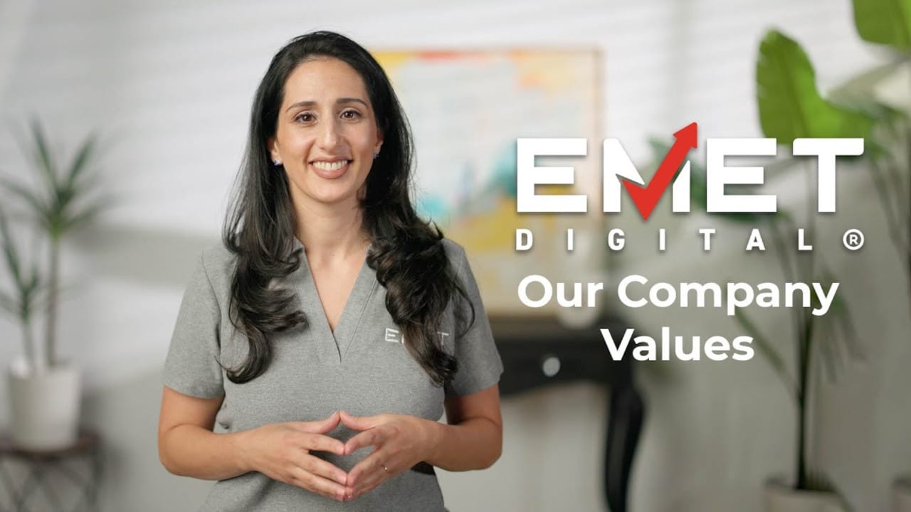 "Our company values" video thumbnail