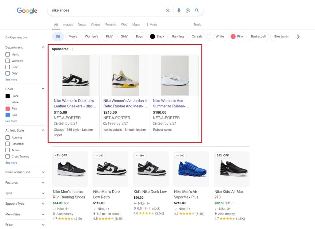 google shopping ads