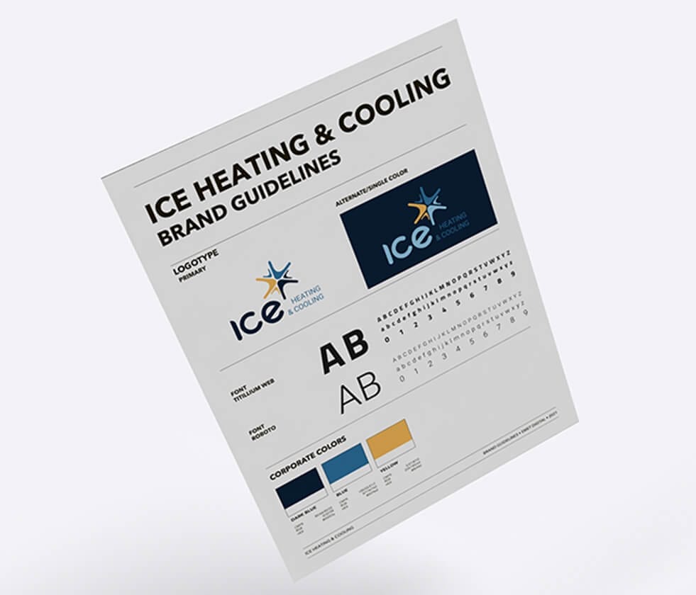 ICE Heating Cooling and Plumbing brand guildelines