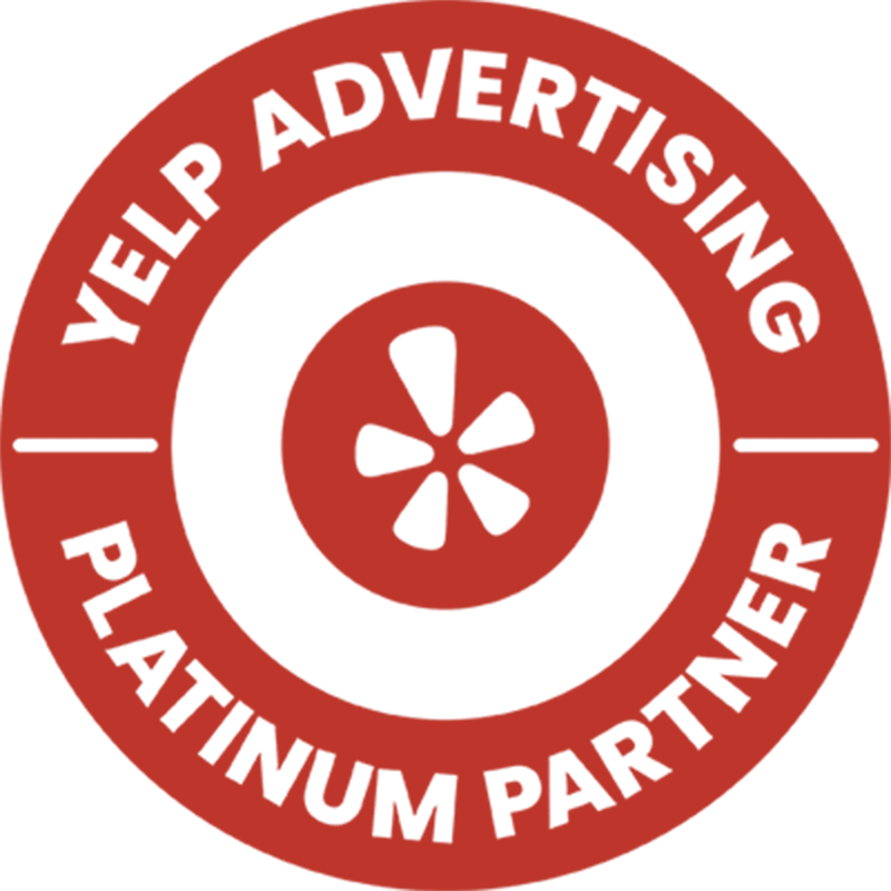 Yelp advertising platinum partner badge