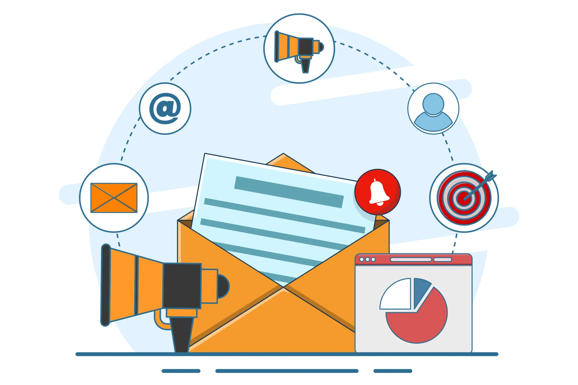 an envelope icon symbolizing an email campaign designed to boost engagement and improve conversion rate optimization (CRO), with a focus on attracting attention and increasing customer interactions