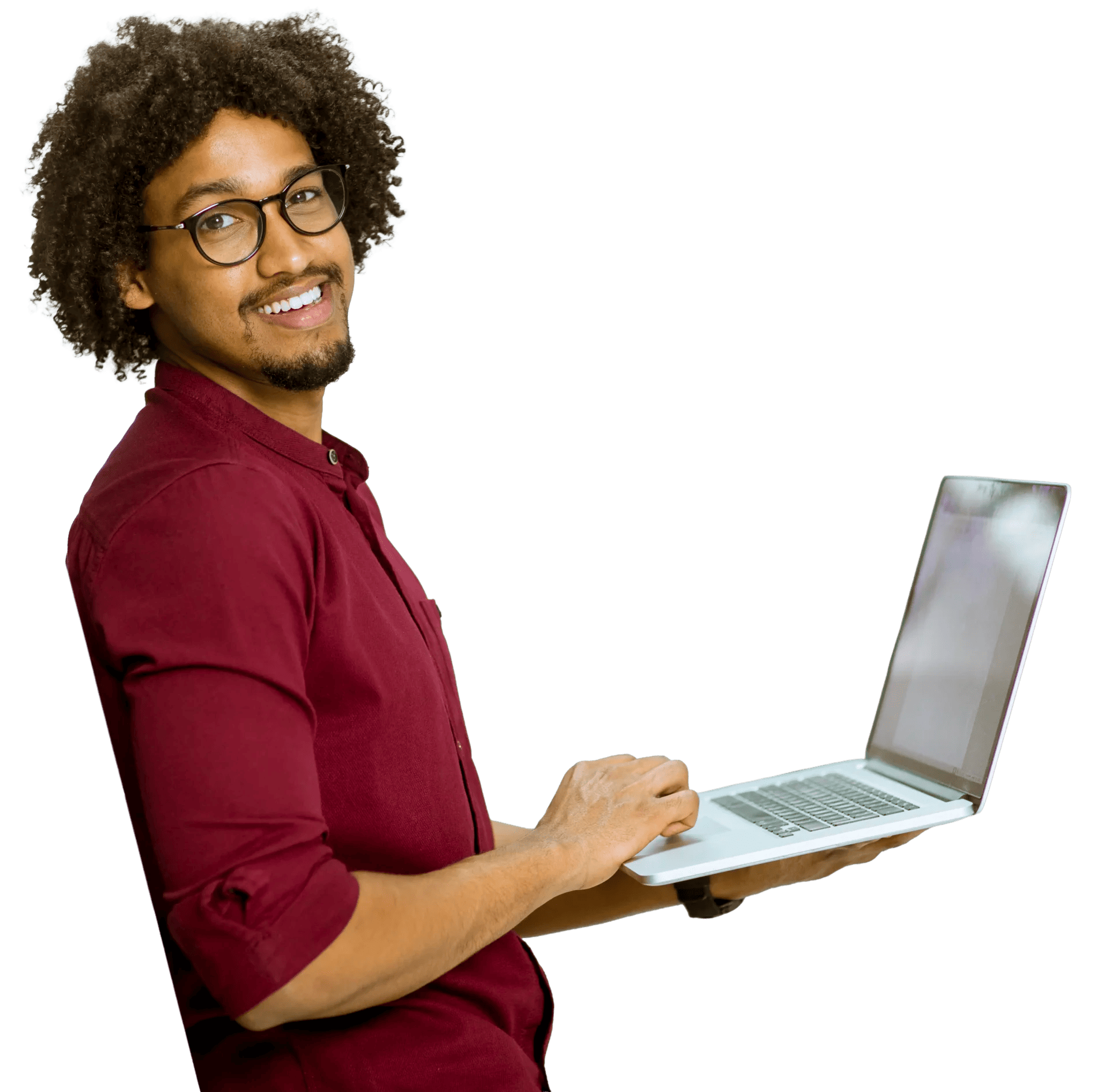 happy young african american it specialist