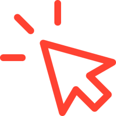 a click in orange, ppc management icon