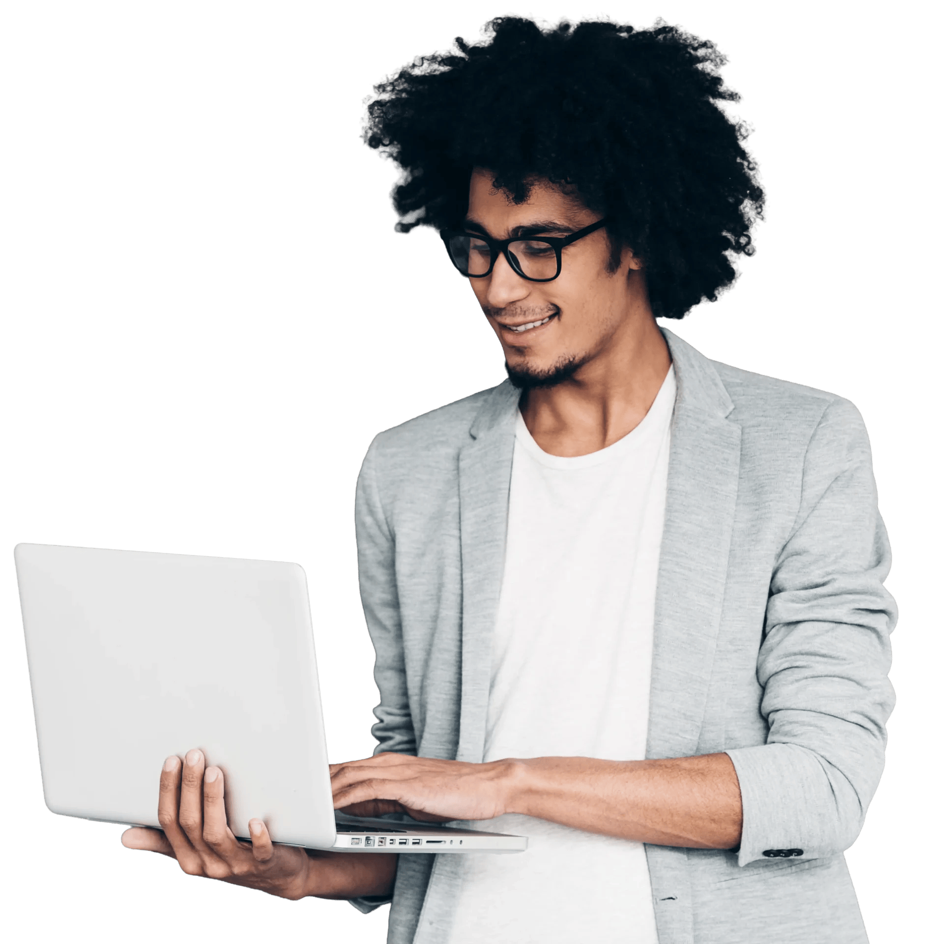 young guy with laptop
